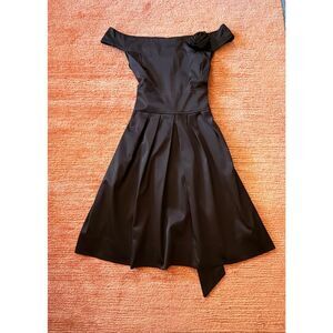 Ruby Rox Satin Off Shoulder Mini Dress Brown Size 7 M